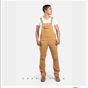 Dovetail Workwear Freshley Overalls. Saddle Brown. Size 10 waist, 34 length.